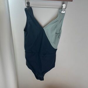 Blue and Green Classic One-Piece Swimsuit